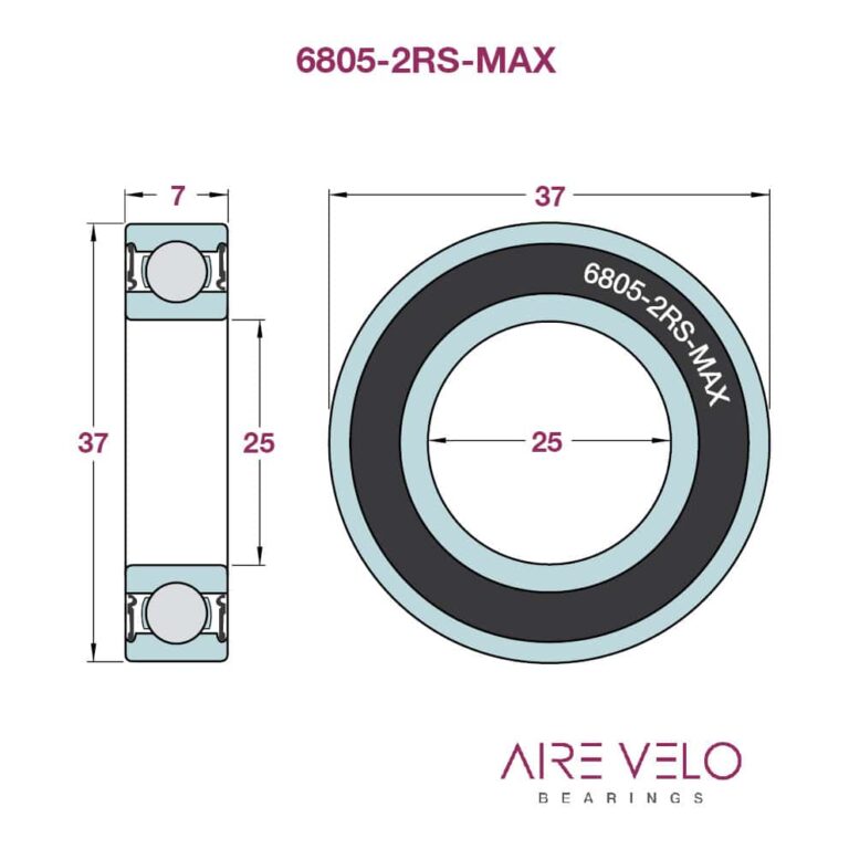6805-2RS-MAX (6805-VRS) - Airevelo Bearings