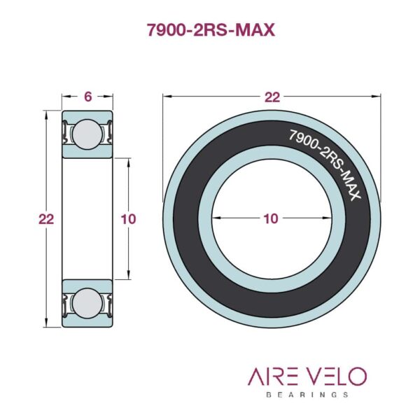 7900-2RS-MAX (7900-VRS) 10 x 22 x 6