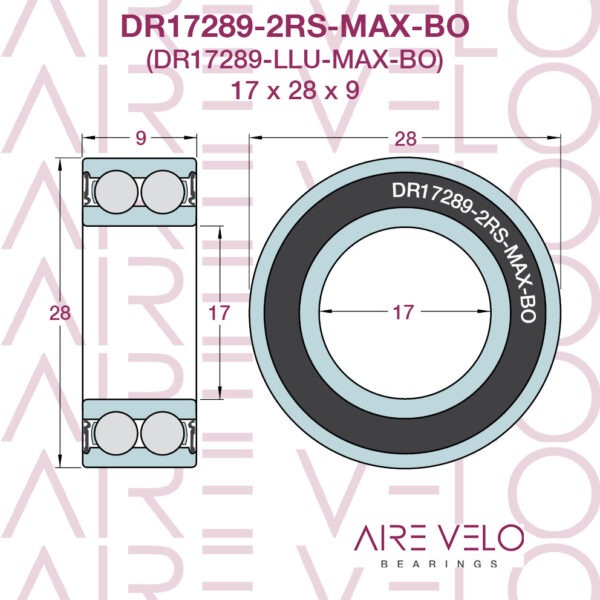DR17289-2RS-MAX-BO EVIL BIKES (17289-VRS) 17 x 28 x 9