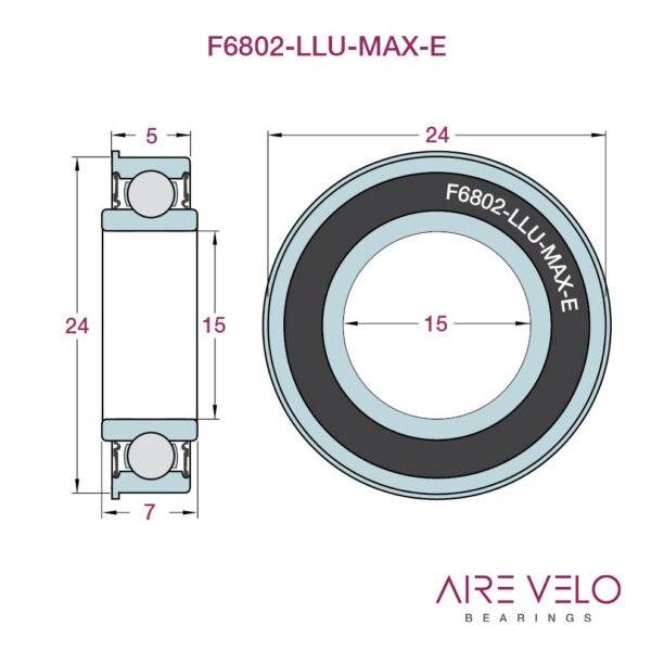 F6802-2RS-MAX-EE (F6802-VRS-EE) 15 x 24/26 x 5/7
