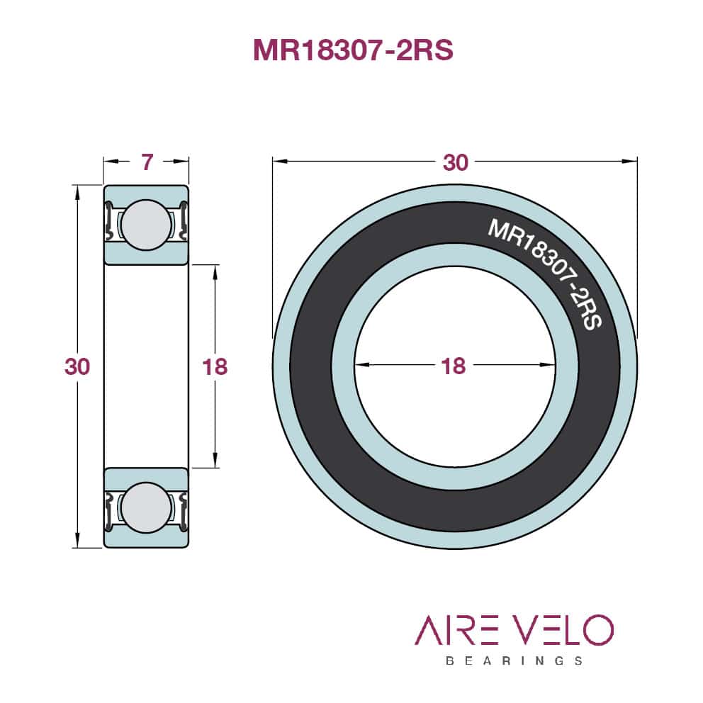 MR-18307-2RS Hub Bearing 18 x 30 x 7 • Rulla Bike Bearings