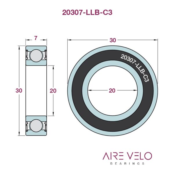 MR20307-LLU-MAX Abec 3 Enduro Bearing
