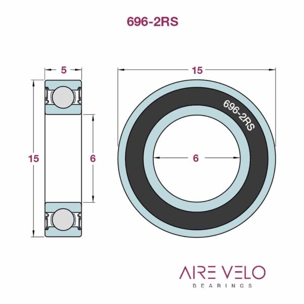 696-2RS-SS 6 x 15 x 5