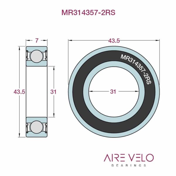 MR314357-2RS Kit 31 x 43.5 x 7