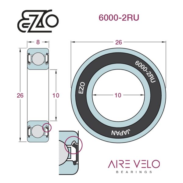 6000-2RU EZO Non-Contact Seal 10 x 26 x 8
