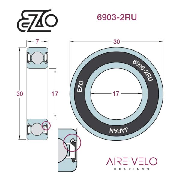 6903-2RU EZO Non-Contact Seal (61903) 17 x 30 x 7
