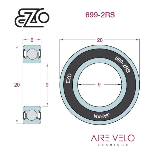 699-2RS EZO 9 x 20 x 6
