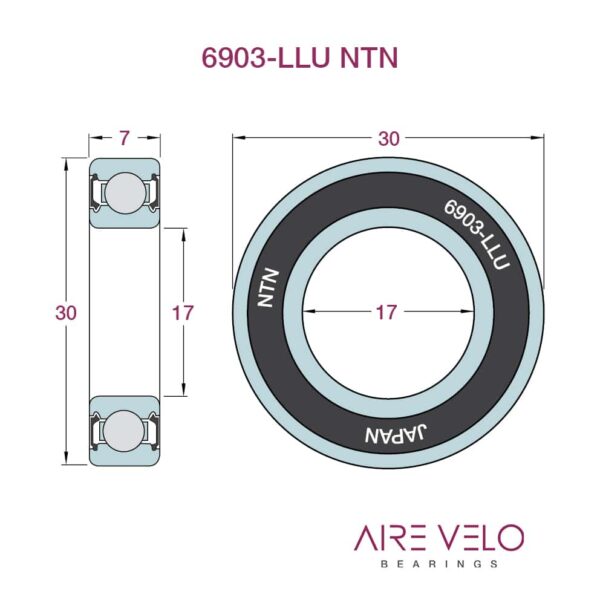 6903-LLU NTN (Contact Seal Type) (61903) 17 x 30 x 7