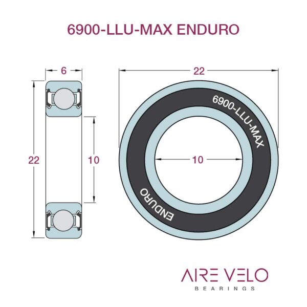 6900-LLU-MAX Abec 3 Enduro Bearing (61900) 10 x 22 x 6