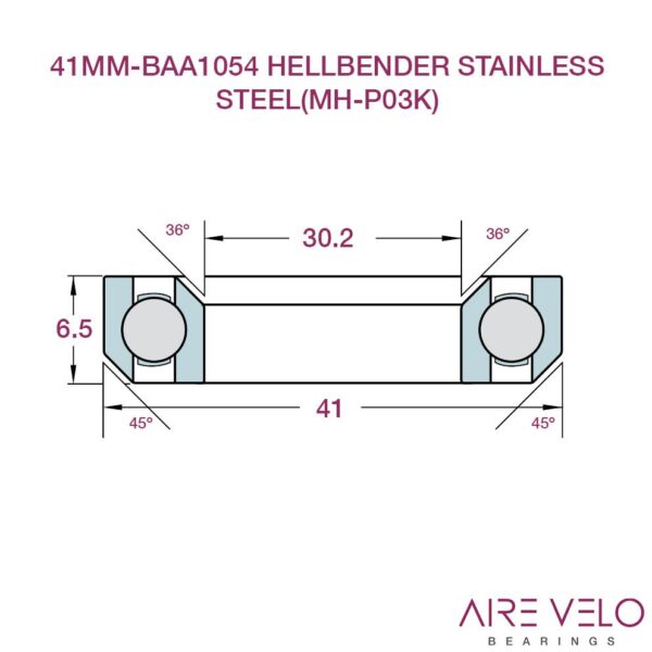 41mm-BAA1054 Cane Creek HellBender Stainless Steel (MH-P03K-SS) 30.2 x 41 x 6.5 - 36/45