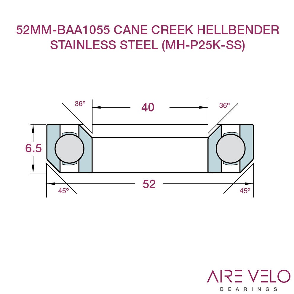 52MM-BAA1055 CANE HELLBENDER STEEL BEARING