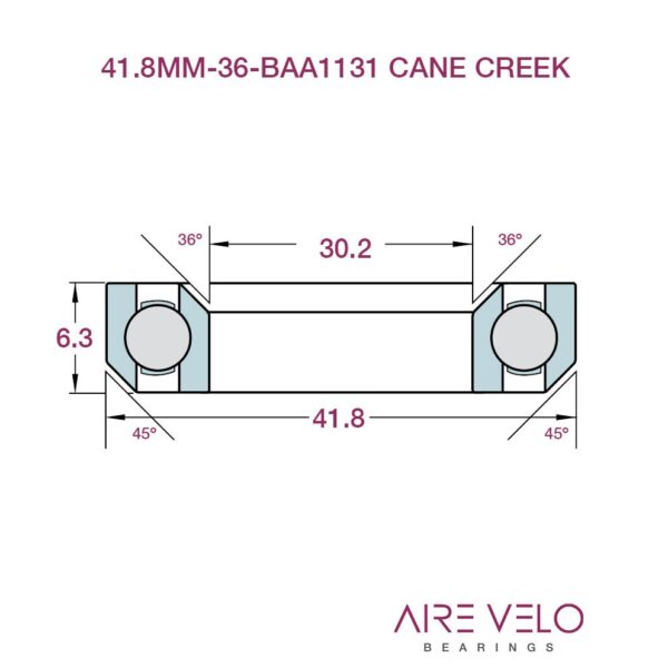 41.8mm-36-BAA1131 Cane Creek 30.2 x 41.8 x 6.3 - 36/45
