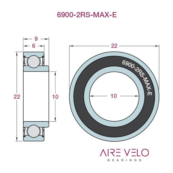 6900-2RS-MAX-E 10 x 22 x 6/9