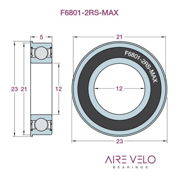 F6801-2RS-MAX 12 x 21/23 x 5