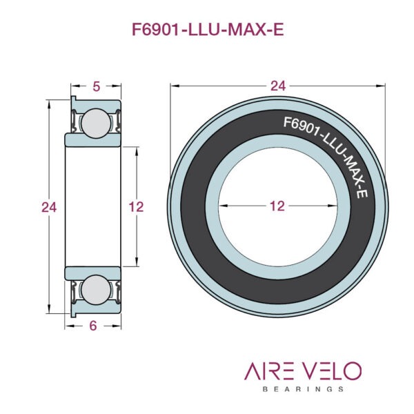 F6901-2RS-MAX-E 12 x 24/26.5 x 5/6