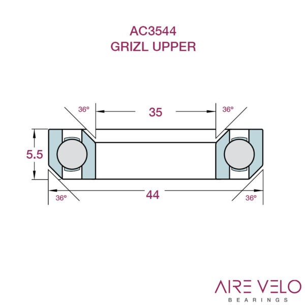 IS44/IS52 Canyon Grizl Headset Bearing Kit From Acros (Includes Compression Ring) 56.52.953
