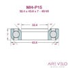 MH-P15 HEADSET BEARING 32.4 x 43.8 x 6.5 - 45/45