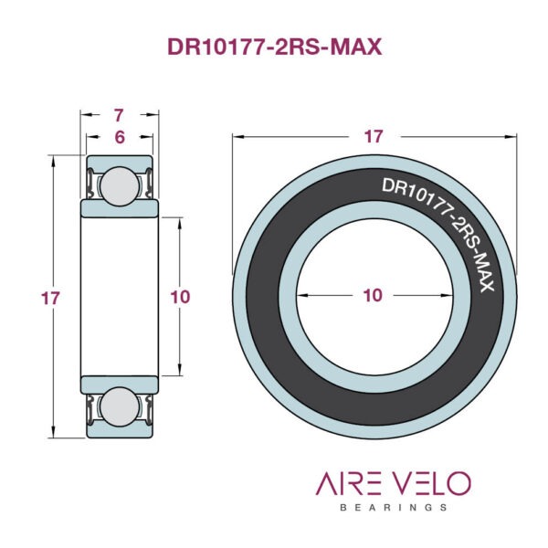 DR10177-2RS-MAX Abec 3 Enduro Bearing 10 x 17 x 6/7