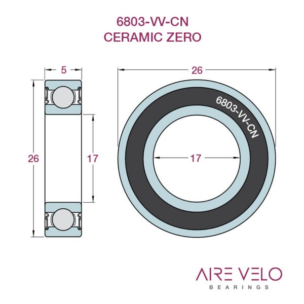 6803-VV-CN Ceramic Zero (61803) 17 x 26 x 5