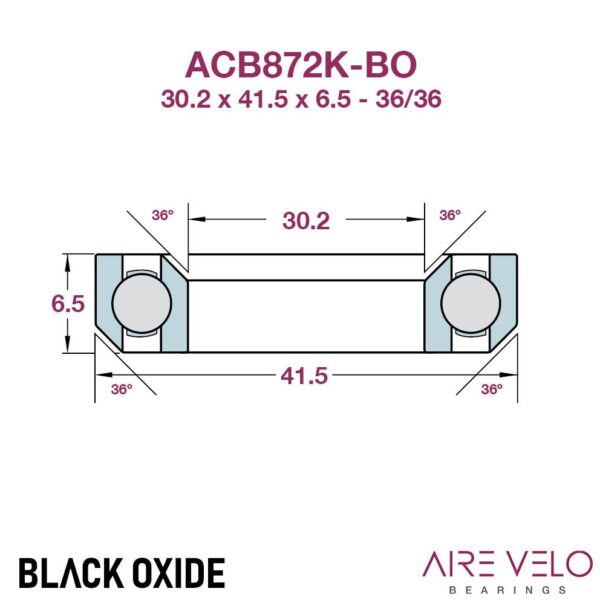 ACB872K-BO Black Oxide (MR043) 30.2 x 41.5 x 6.5 - 36/36