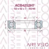 ACB4252H7 (AC4252) Steel, HYBRID CERAMIC or Black Oxide Upper Bearing for The Acros AI52/AI52-IS52/IS52 42 x 52 x 7 - 45/45