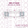 MH-P16H8 Steel or Black Oxide Headset bearing 40 x 52 x 8 - 45/45