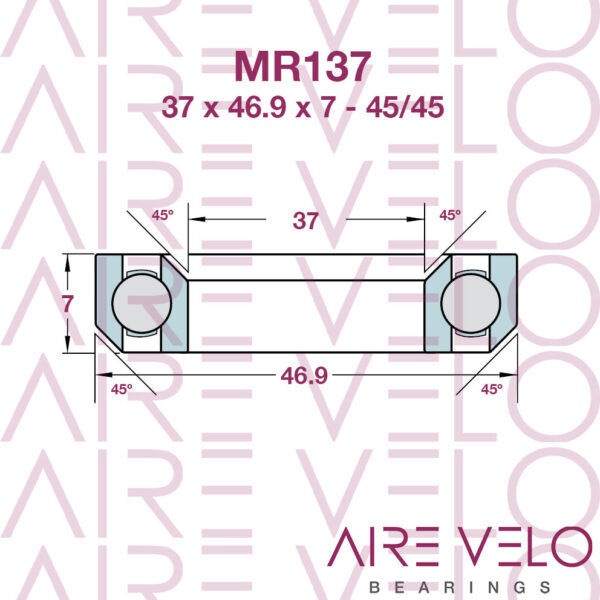 Wilier ZERO SL HEADSET BEARING KIT STEEL OR BLACK OXIDE (Superslim 1.1/4″ Special Upper 39 x 46.9 x 7 ACB39469H7)