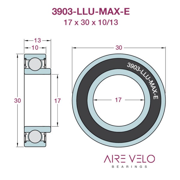 3903-LLU-MAX-E Abec 3 Enduro Bearing 17 x 30 x 10/13