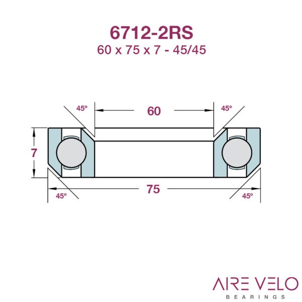 6712-2RS Enduro Stainless Steel 60 x 75 x 8 - 45/45