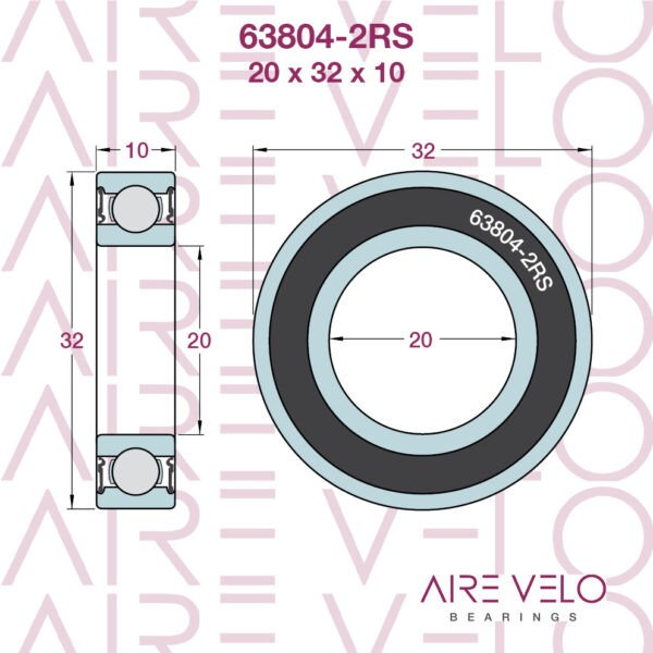 63804-2RS 20 x 32 x 10