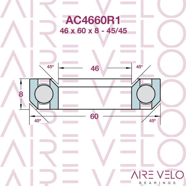 AC4660R1 (ACROS 1.8") 46 x 60 x 8 - 45/45 HEADSET BEARING