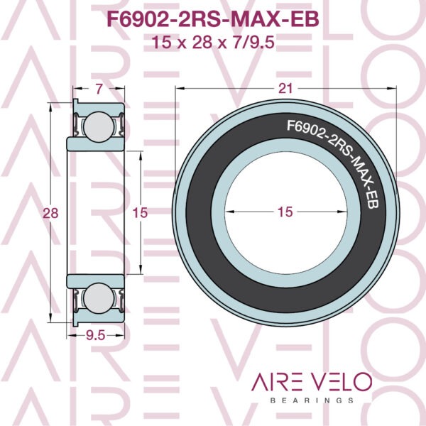 F6902-2RS-MAX-EB (F6902-LLU-MAX-EB) 15 x 28/30.5 x 7/9.5 MAX COMPLEMENT BEARING