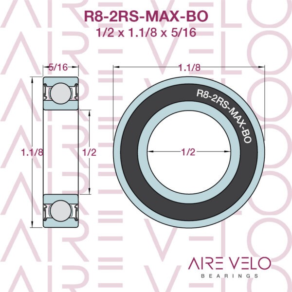 R8-2RS-MAX-BO 1/2 x 1.1/8 x 5/16 BLACK OXIDE